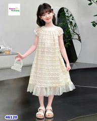 Đầm SQG kem cánh tiên dập hoa