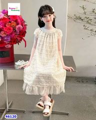 Đầm SQG kem cánh tiên dập hoa