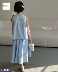 Set váy Miakid xanh dương đính nơ