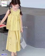 Set váy Miakid vàng đính nơ