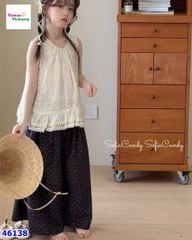 Set MiaKid áo kem, quần chấm bi