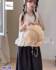 Set MiaKid áo kem, quần chấm bi