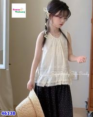Set MiaKid áo kem, quần chấm bi