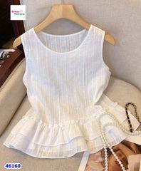 Áo sát nách babydoll trắng