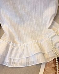 Áo sát nách babydoll trắng