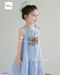 Đầm J&J xanh thêu hoa