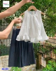 Set Luca áo trắng, quần jean dài