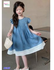Đầm Miao jean xếp ly ngực