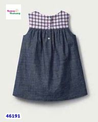Đầm the Childy xanh cổ viền caro - Size 6-9m