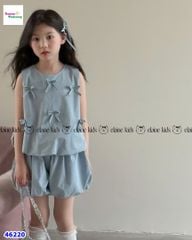 Set Elaine bí xanh đính nơ