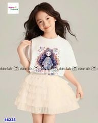 Set váy Elaine áo trắng cô gái