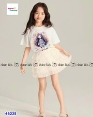 Set váy Elaine áo trắng cô gái