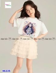 Set váy Elaine áo trắng cô gái