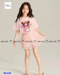Set váy Elaine áo hồng cô gái