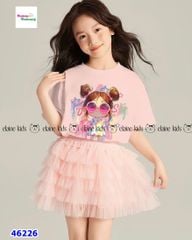 Set váy Elaine áo hồng cô gái