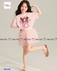 Set váy Elaine áo hồng cô gái