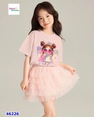 Set váy Elaine áo hồng cô gái
