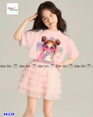 Set váy Elaine áo hồng cô gái