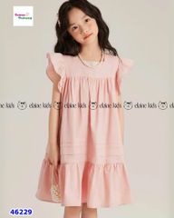 Đầm Elaine hồng tay cánh tiên