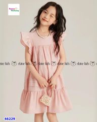 Đầm Elaine hồng tay cánh tiên
