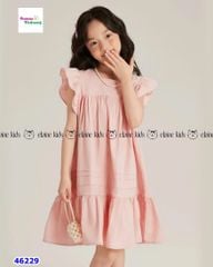 Đầm Elaine hồng tay cánh tiên