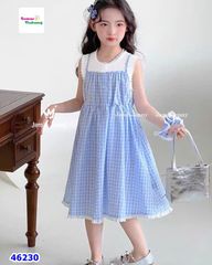 Set đầm yếm J&J caro xanh