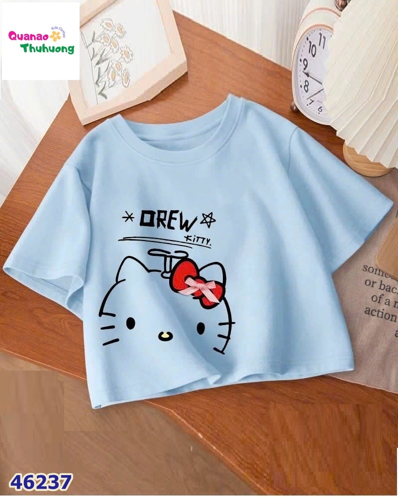 Áo Crotop xanh Kitty