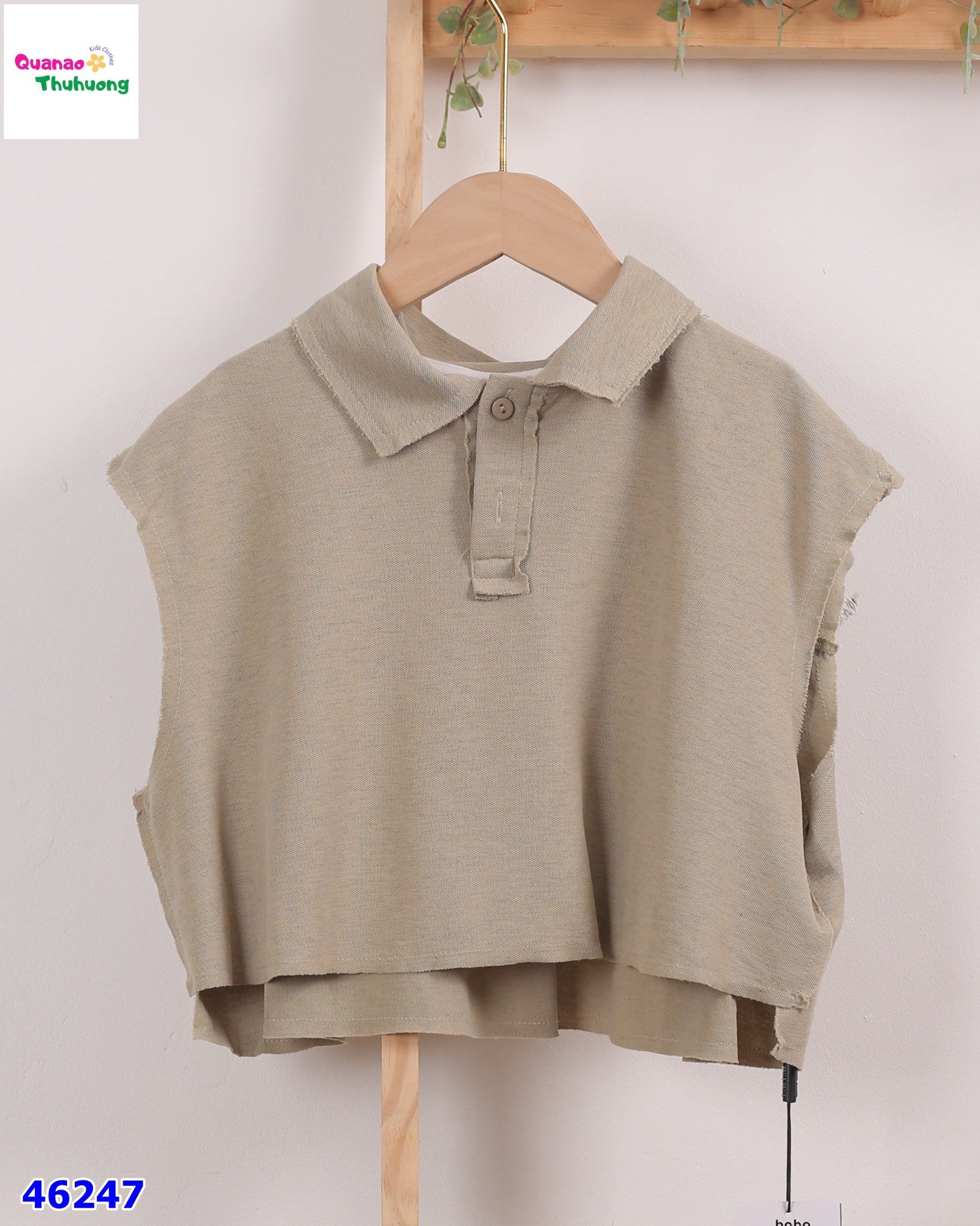 Áo polo croptop xám