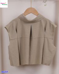 Áo polo croptop xám