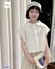 Áo polo croptop kem