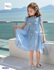 Đầm SaraMin xanh voan nơ