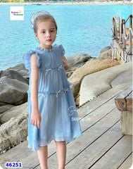 Đầm SaraMin xanh voan nơ