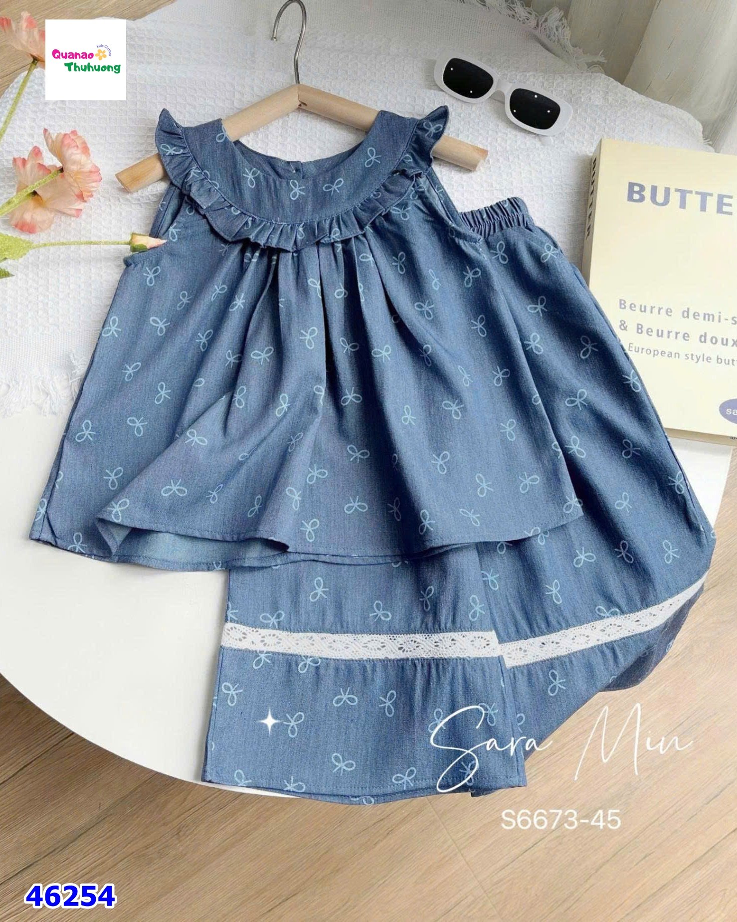 Set bộ SaraMin xanh nơ