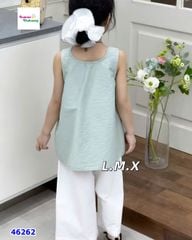 Set áo xanh, quần trắng