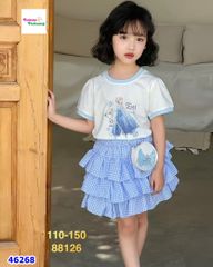 Set áo trắng Elsa, chân váy xanh (Tặng túi đeo)