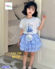 Set áo trắng Elsa, chân váy xanh (Tặng túi đeo)