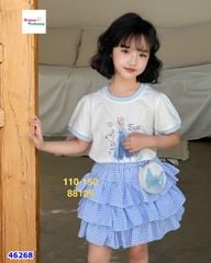 Set áo trắng Elsa, chân váy xanh (Tặng túi đeo)