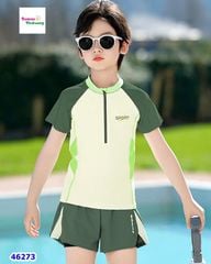Bộ bơi Ylike kem tay xanh lá