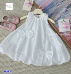 Đầm bí Sofia trắng đính nơ