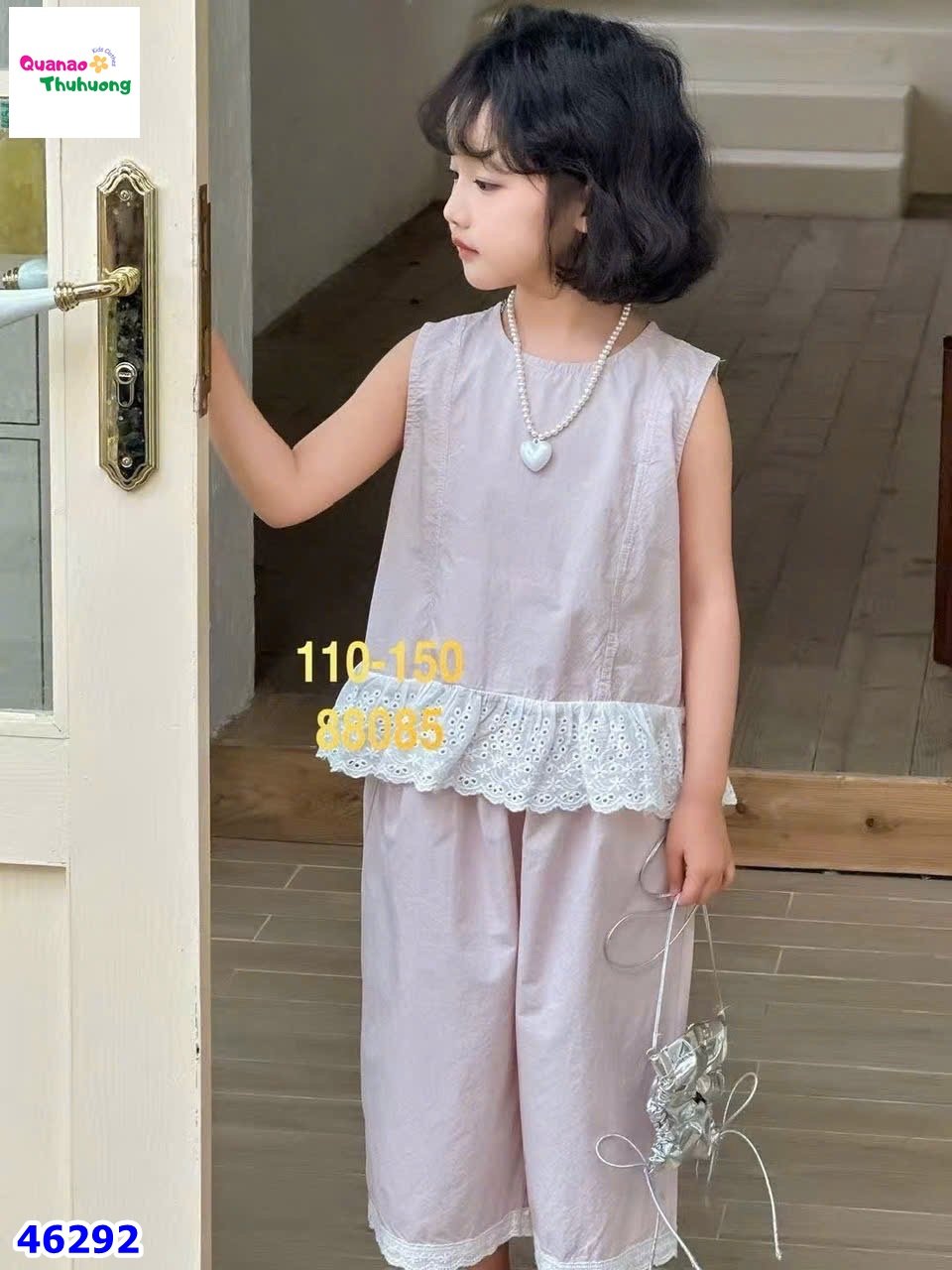 Set bộ hồng viền ren trắng