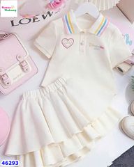 Set váy polo kem trái tim