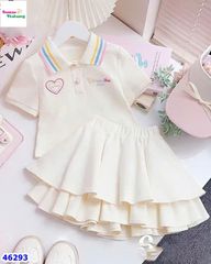 Set váy polo kem trái tim