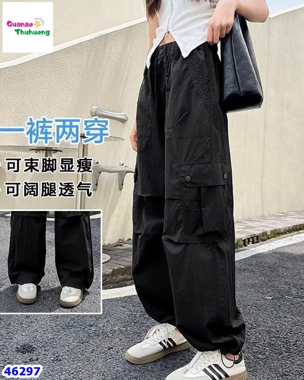 Quần kaki túi hộp màu đen KTmeng