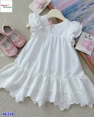 Đầm Sofia trắng thêu hoa phối ren