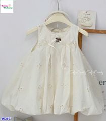 Đầm bí Sofia kem M đính nơ