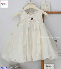Đầm bí Sofia kem M đính nơ
