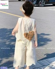 Set bộ dài Sofia trắng thêu hoa