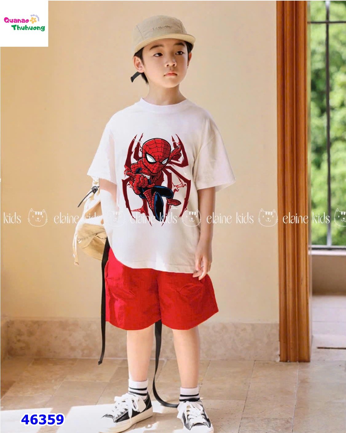Bộ Elaine trắng Spiderman đỏ