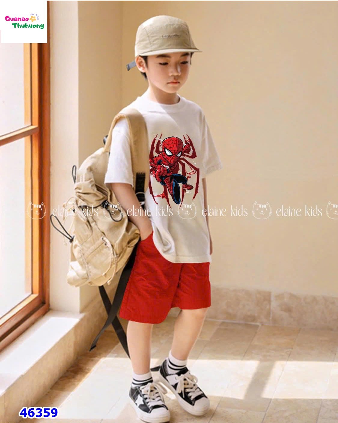 Bộ Elaine trắng Spiderman đỏ