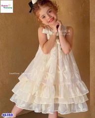Đầm yếm Luca tơ hoa nổi